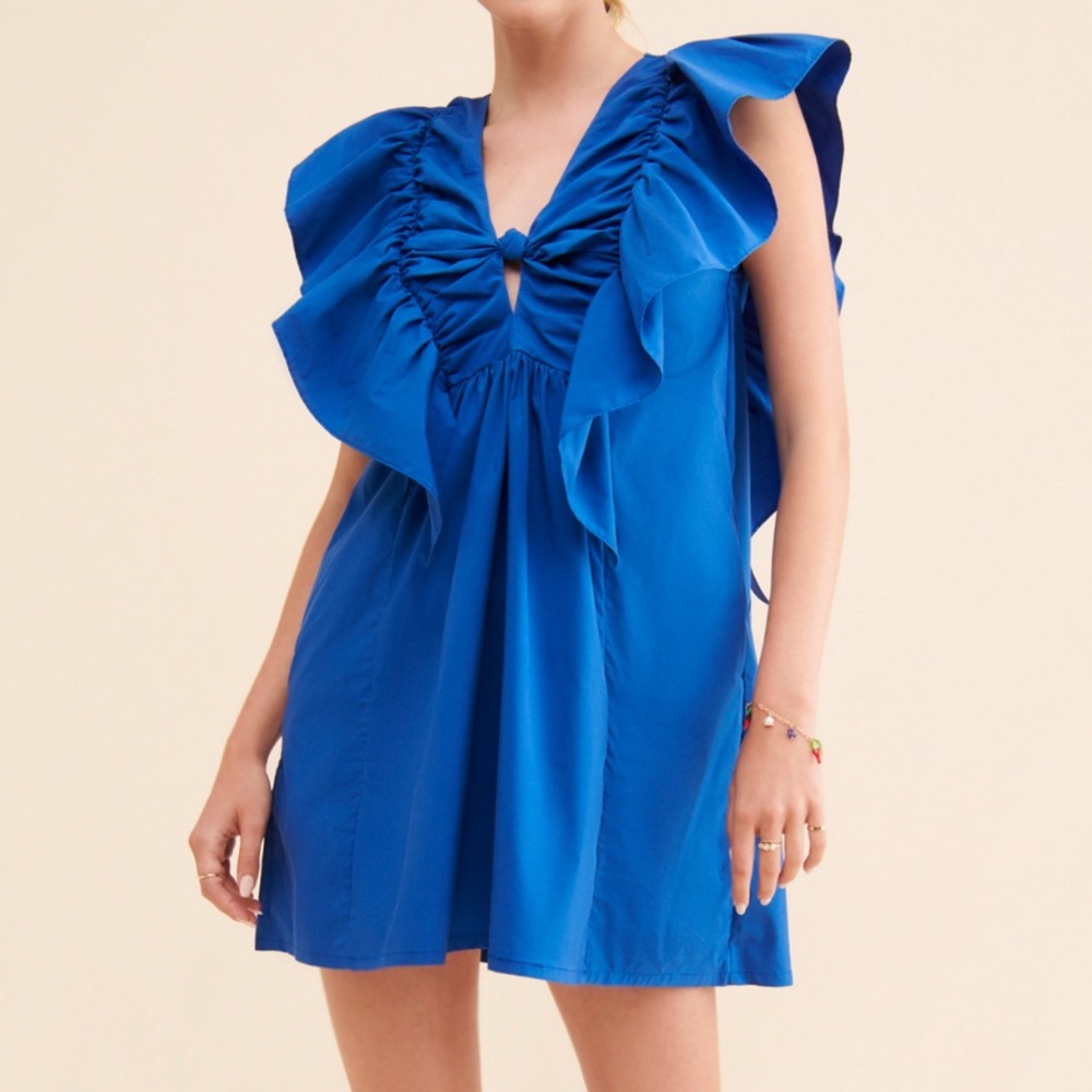 Anthropologie Blue Tassel Party Dress